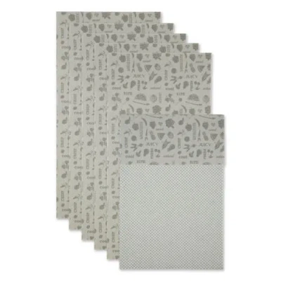 Dii Reusable Fridge Liner Set/6 In Gray Herringbone