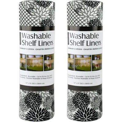 Dii Reusable Shelf Liner Black Set/2 In Dahlia