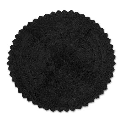 Dii Round Crochet Bath Mat 27.5" Diameter In Black