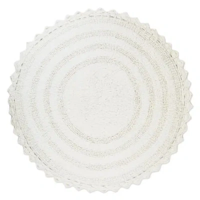 Dii Round Crochet Bath Mat 27.5" Diameter In White
