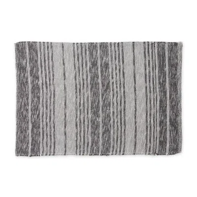 Dii Rustic Stripe Recycled Fiber Reversible Area Rug 2x3' In Gray