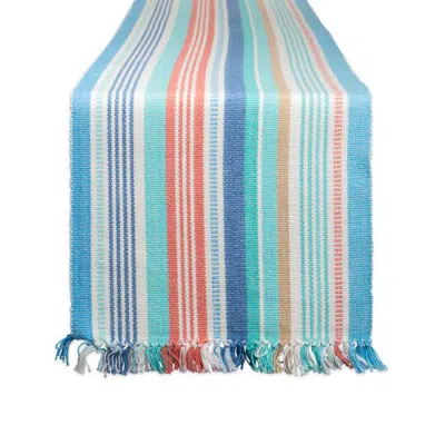 Dii Seashore Stripe Fringed Table Runner 13x72