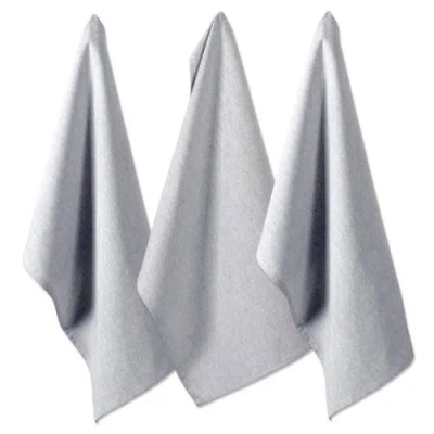 Dii Solid Chambray Dishtowel Set/3 In Gray