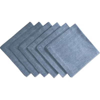 Dii Solid Chambray Napkin Set/6 In Blue