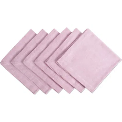 Dii Solid Chambray Napkin Set/6 In Rose