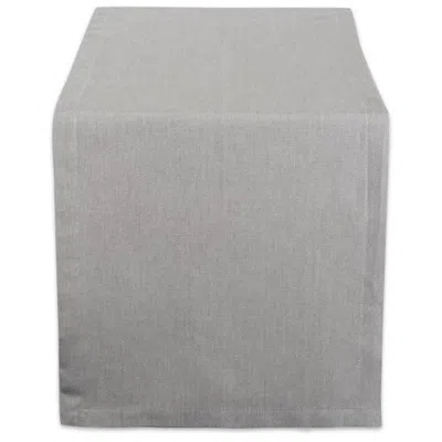 Dii Solid Chambray Table Runner In Gray