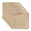 Dii Solid Windowpane Terry Dishcloth Set/6 In Beige