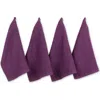 Dii Solid Windowpane Terry Dishtowel Set/4 In Eggplant