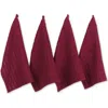 Dii Solid Windowpane Terry Dishtowel Set/4 In Wine