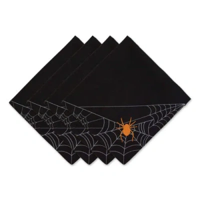 Dii Spooky Spiderweb Embellished Napkin Set/4