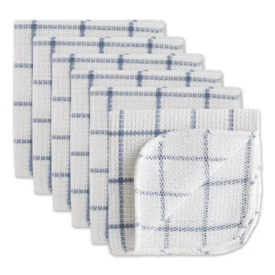 Dii Stonewash Blue Scrubber Dishcloth Set/6