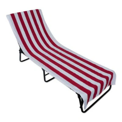 Dii Stripe Lounge Chair Beach Towel In Red
