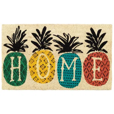 Dii Summer Coir Doormat, Non-slip Pvc Backing In Pineapple