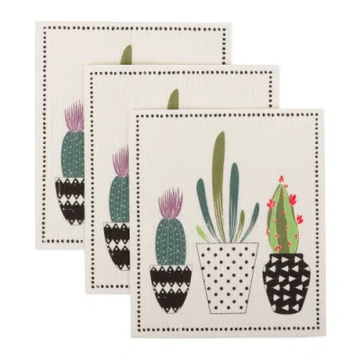 Dii Swedish Dishcloth Set/3, Reusable & Absorbent In Multi