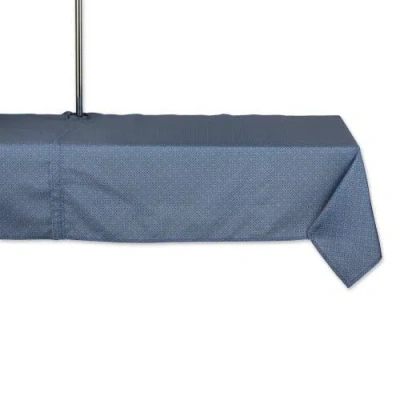 Dii Tonal Lattice Print Outdoor Tablecloth With Zipper In Blue
