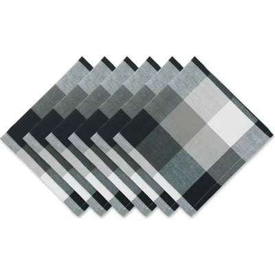 Dii Tri Color Check Napkin Set/6 In Black