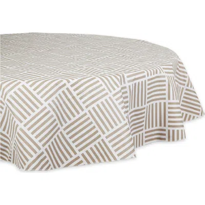 Dii Vinyl Outdoor Printed 70" Round Tablecloth In Brown