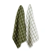 Dii Windowpane Oversized Washed Waffle Dishtowel Set/2 In Sage