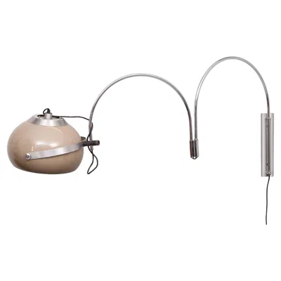 Pre-owned Dijkstra Double Arc Wall Lamp, Chrome, 1970s Space Age Design In Transparent