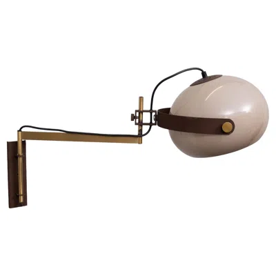 Pre-owned Dijkstra Swing Arm Wall Lamp, Acrylic Shade, Rose Gold & Mocha, 1970s In Red