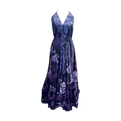 Dijo Clothing Women's Pink / Purple Silk Ajna Halter Dress In Pink/purple