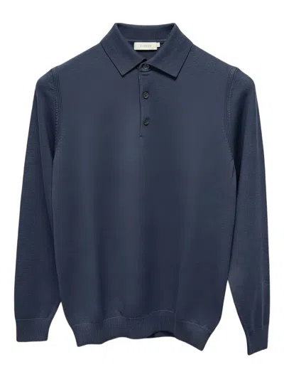 Diktat Buttoned Polo Shirt In Blue
