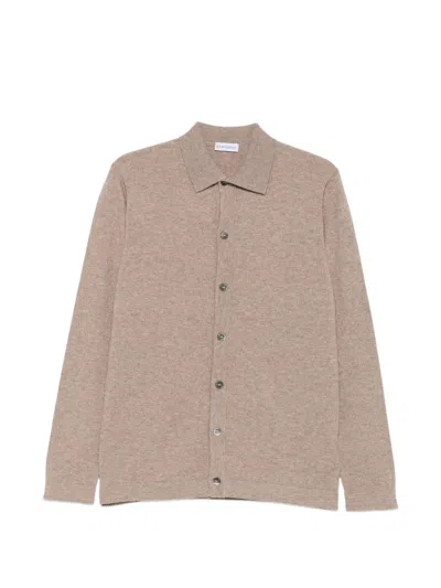 Diktat Button-up Collared Cardigan In Neutral