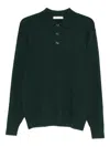 Diktat Cable-knit Polo Shirt In Green