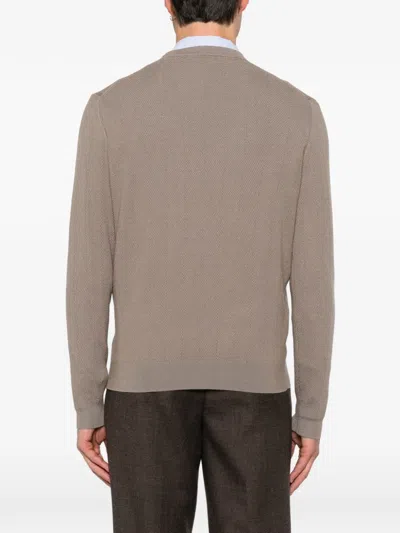 Diktat Chevron-knit Sweater In Neutrals