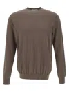 Diktat Crew-neck Cotton Sweater In Brown