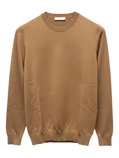 Diktat Crew-neck Sweater In Brown