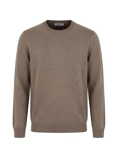 Diktat Crew-neck Knitted Sweater In Brown