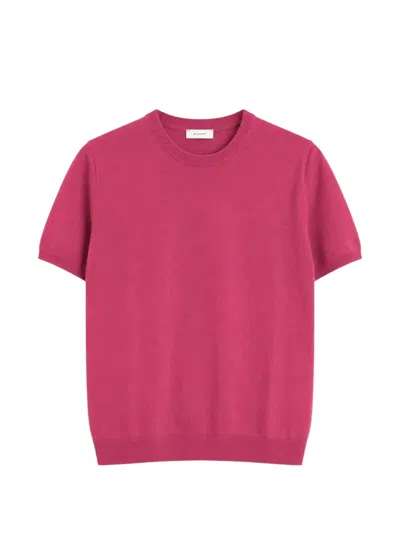 Diktat Crew-neck Short-sleeve Sweater In Pink