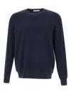 Diktat Diamond-pattern Crew-neck Sweater In Blue