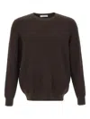 Diktat Diamond-pattern Crew-neck Sweater In Brown