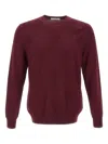 Diktat Diamond-pattern Crew-neck Sweater In Red