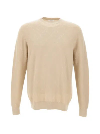 Diktat Diamond-knit Crew-neck Sweater In Neutral