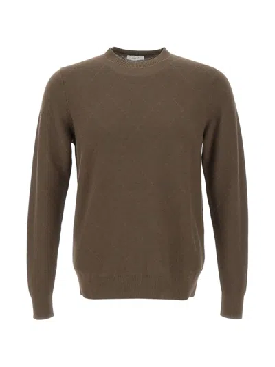 Diktat Diamond-knit Sweater In Brown