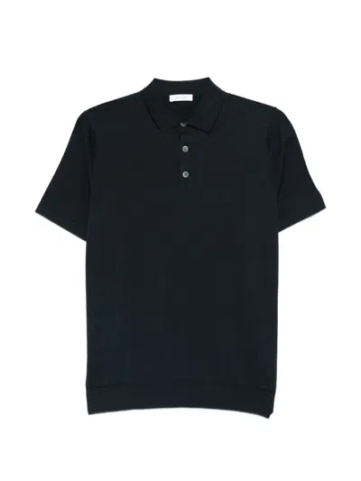 Diktat Fine-knit Polo Shirt In Black