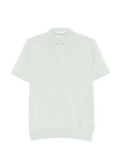 Diktat Fine-knit Polo Shirt In Green