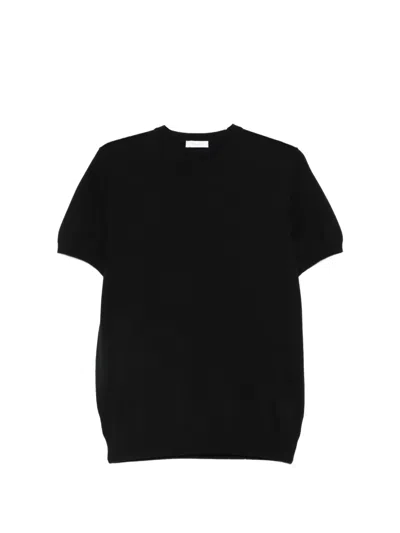 Diktat Fine-knit T-shirt In Black