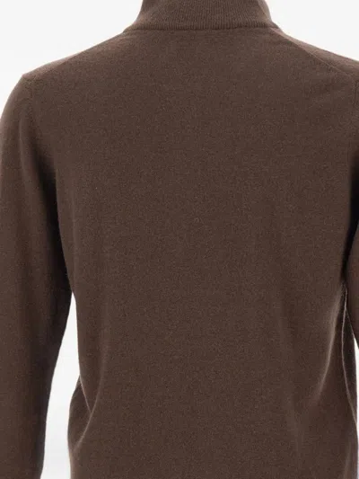 Diktat Half-zip Sweater In Brown