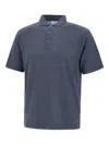 Diktat Linen Polo Shirt In Blue