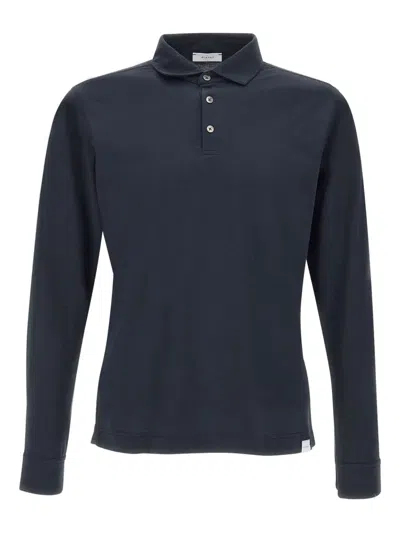 Diktat Long-sleeve Polo Shirt In Blue