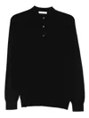 Diktat Long-sleeve Polo Shirt In Black