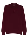 Diktat Long-sleeve Polo Shirt In Brown