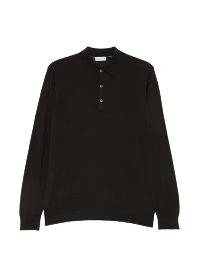 Diktat Long-sleeve Polo Shirt In Brown