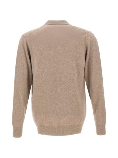 Diktat Long-sleeve Polo-collar Sweater In 뉴트럴