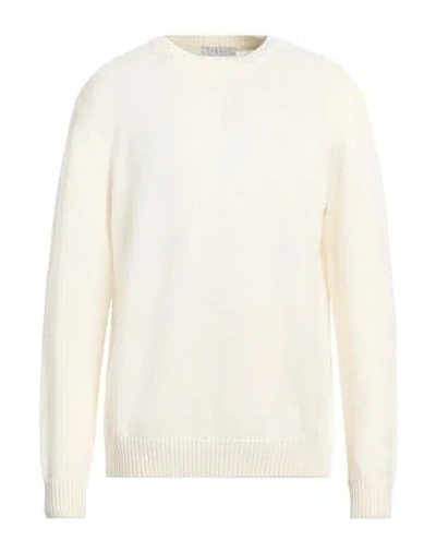 Diktat Man Sweater Ivory Size L Merino Wool In White