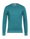Diktat Man Sweater Turquoise Size M Merino Wool In Blue